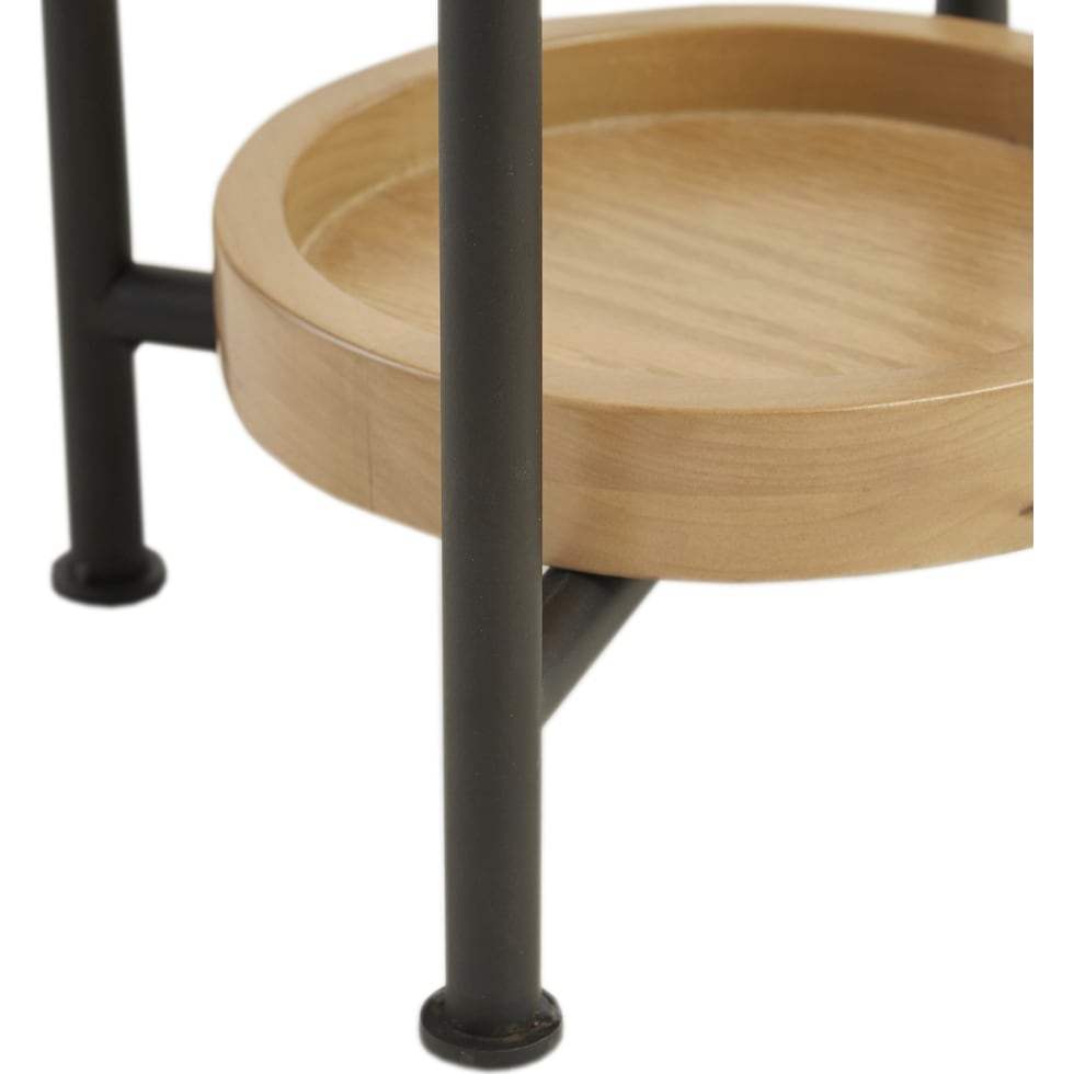 bufanda white natural end table   