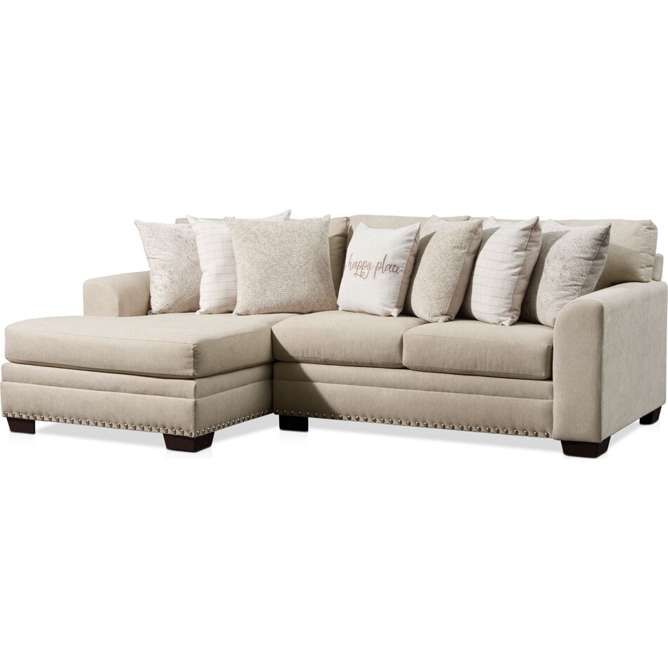 bungalow white  pc sectional with left facing chaise   