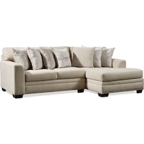 bungalow white  pc sectional with right facing chaise   