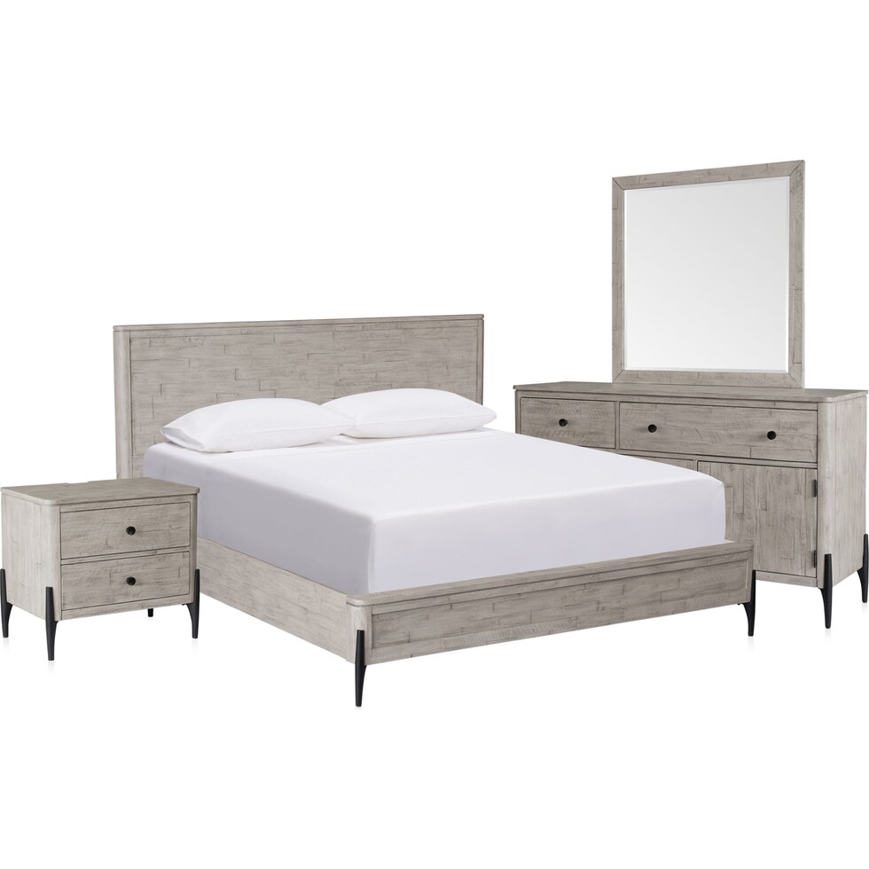 burbank bedroom gray  pc queen bedroom   