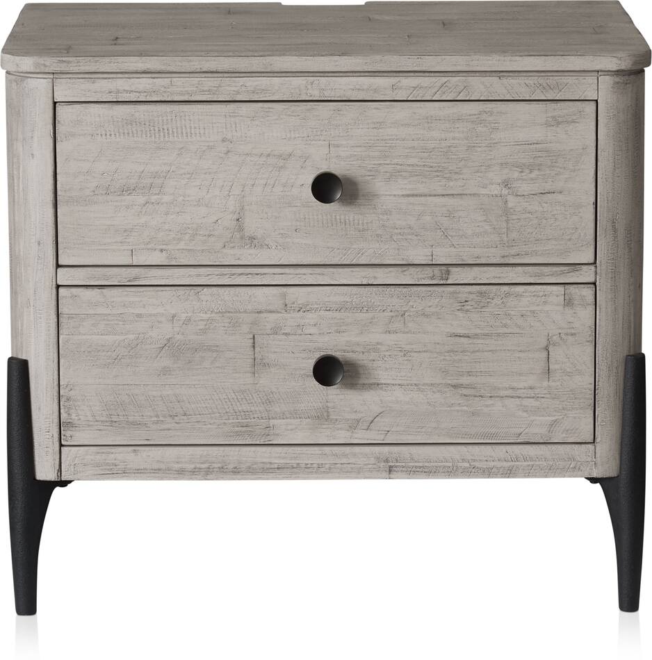 Burbank 2Drawer Charging Nightstand Value City Furniture