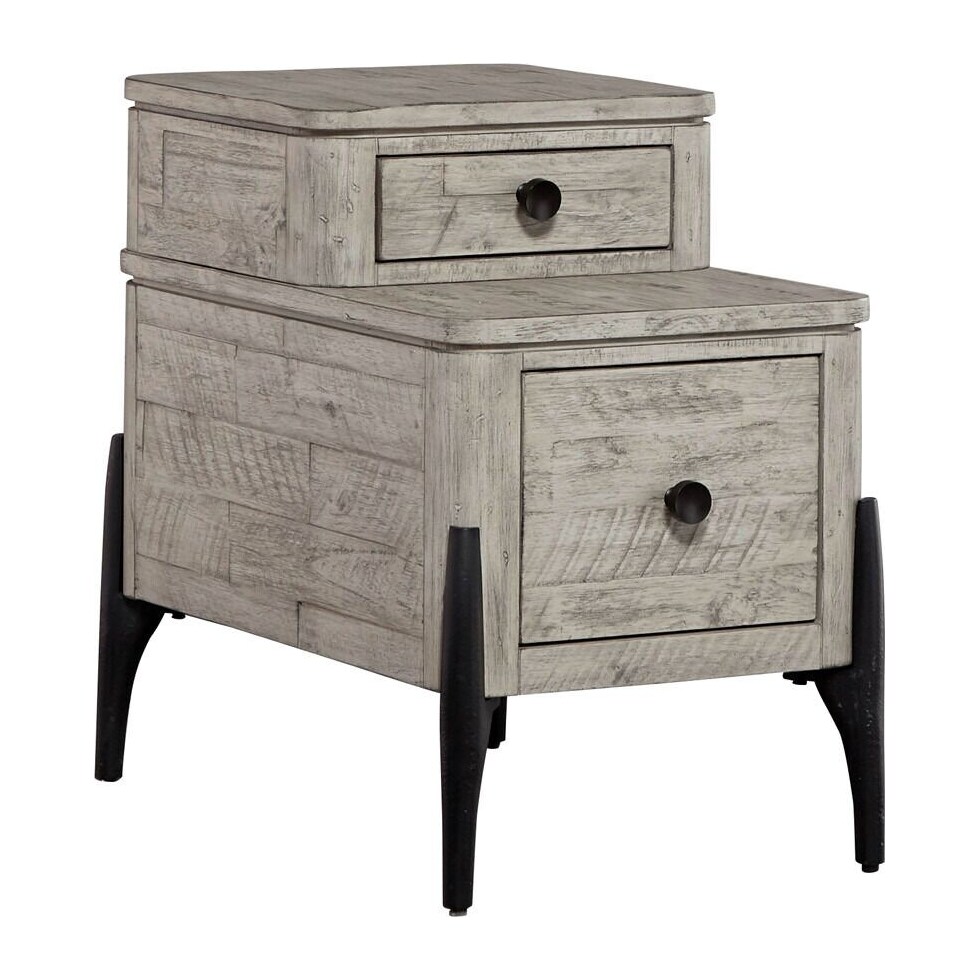 burbank gray chairside table   