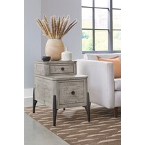 burbank gray chairside table   