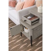 burbank gray chairside table   