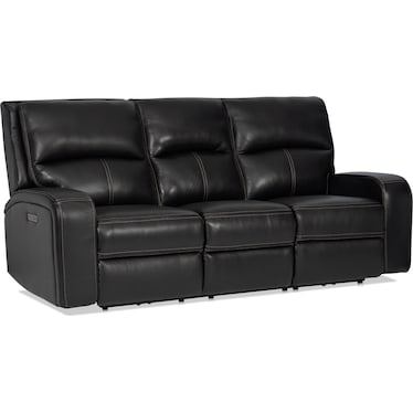 Burke Dual-Power Reclining Leather Sofa and Loveseat