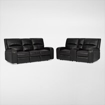 burke black  pc manual reclining living room   