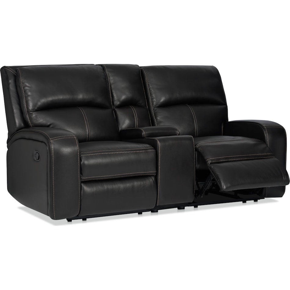 burke black  pc manual reclining living room   
