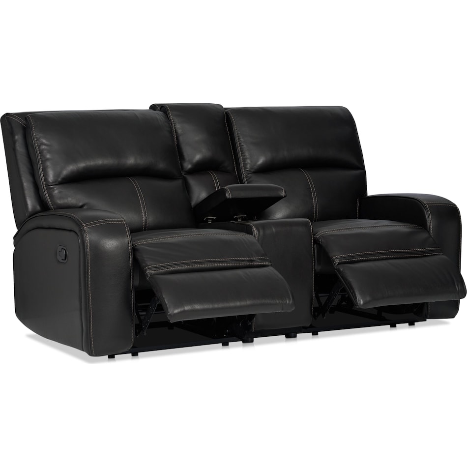 burke black  pc manual reclining living room   