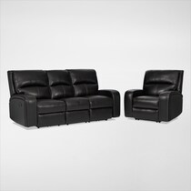 burke black  pc manual reclining living room   