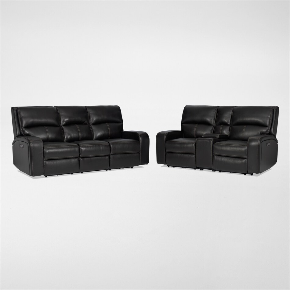 burke black  pc power reclining living room   