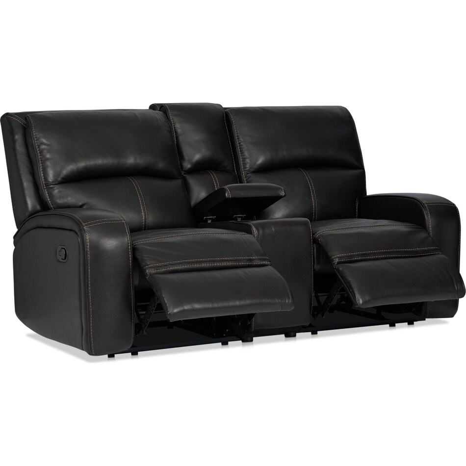 burke black  pc manual reclining living room   