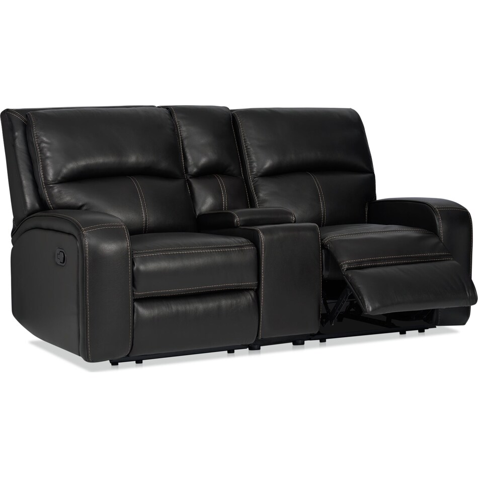burke black  pc manual reclining living room   