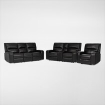 burke black  pc power reclining living room   