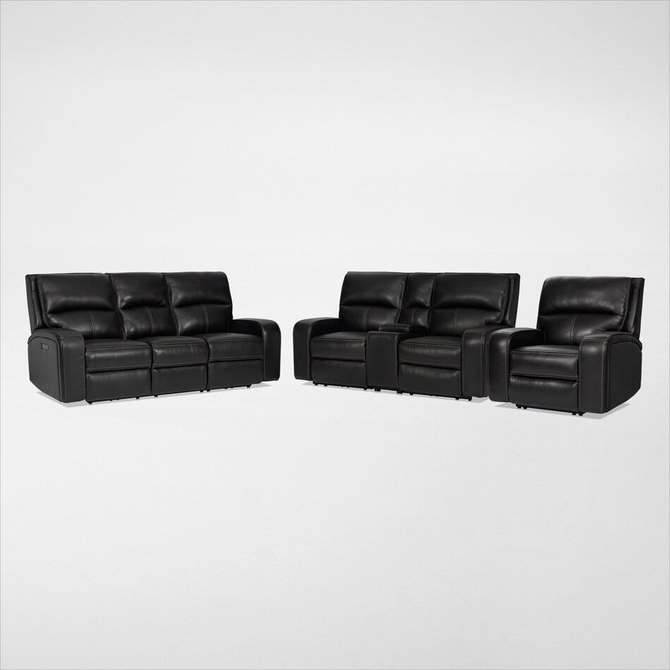 burke black  pc power reclining living room   