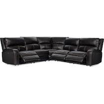 burke black  pc power reclining sectional   