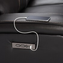 burke black  pc power reclining sectional   