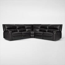 burke black  pc reclining sectional   