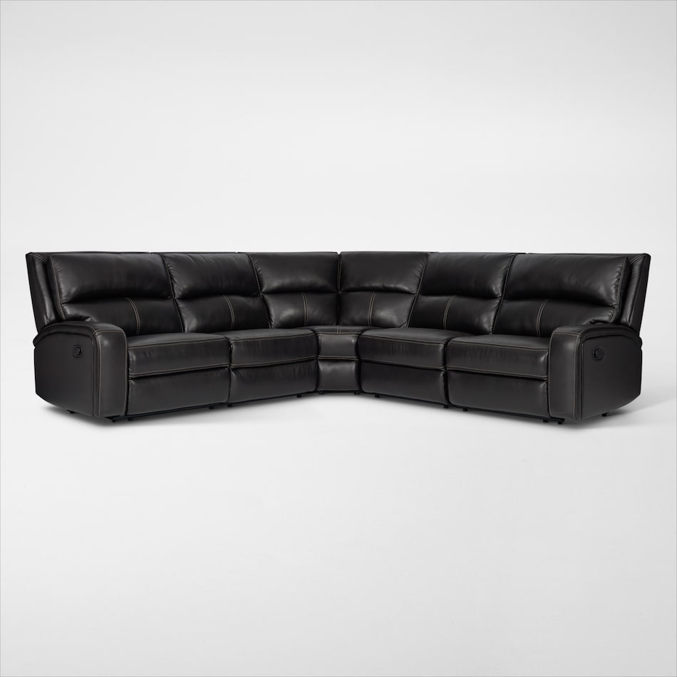 burke black  pc reclining sectional   