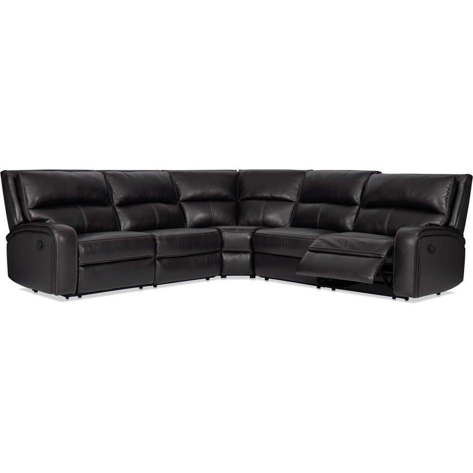 burke black  pc reclining sectional   