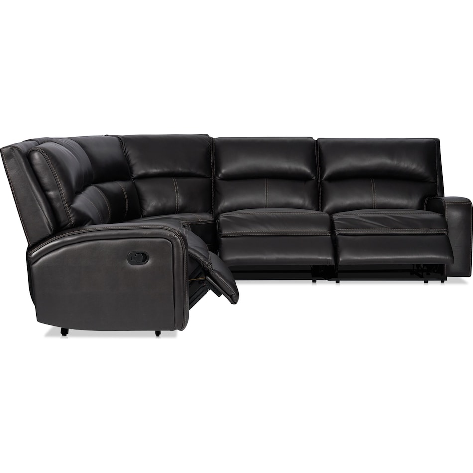 burke black  pc reclining sectional   