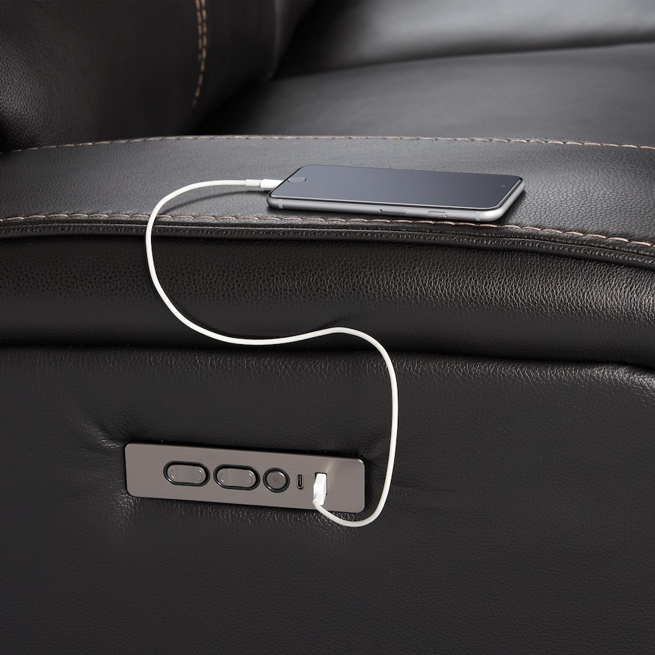 burke black power recliner   