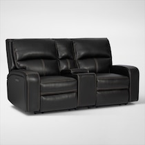 burke black power reclining loveseat   