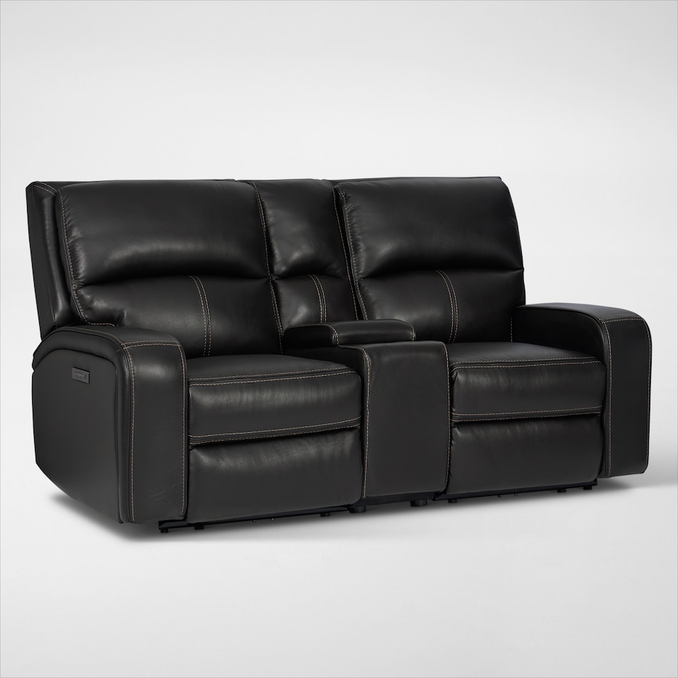 burke black power reclining loveseat   