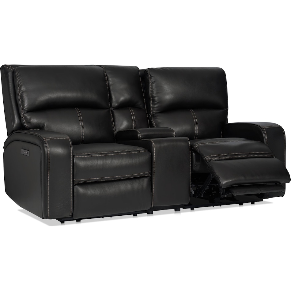burke black power reclining loveseat   