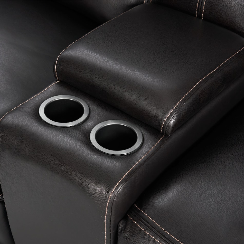 Burke DualPower Reclining Leather Loveseat with Console Value City