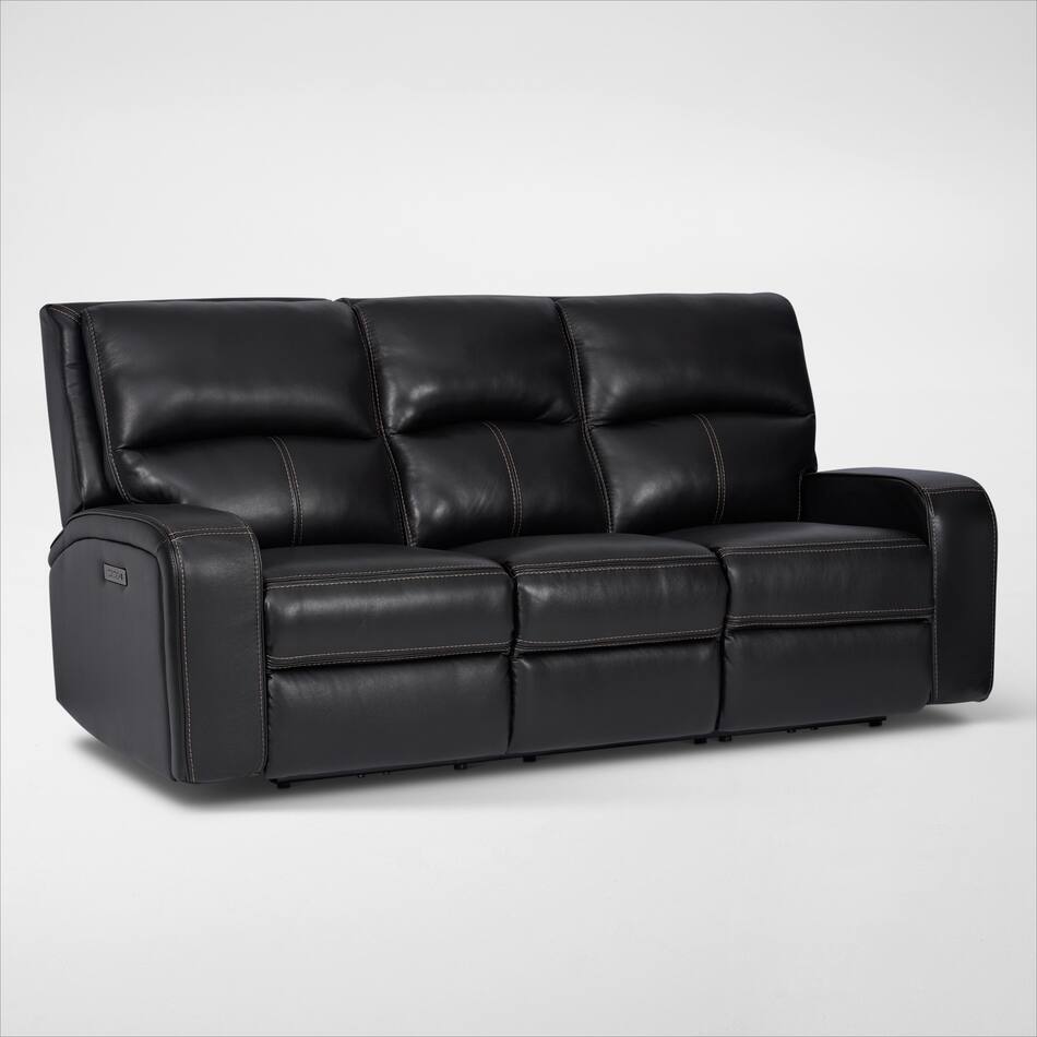 Burke DualPower Reclining Leather Sofa Value City Furniture