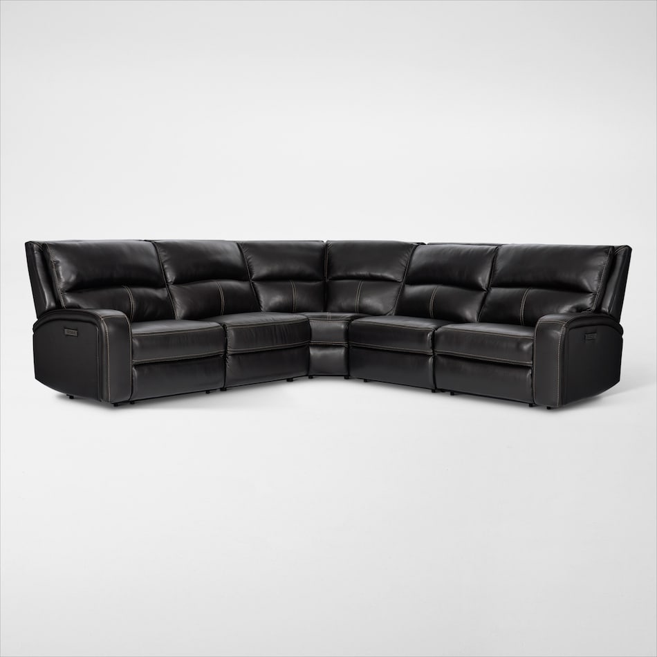 burke black sectional   