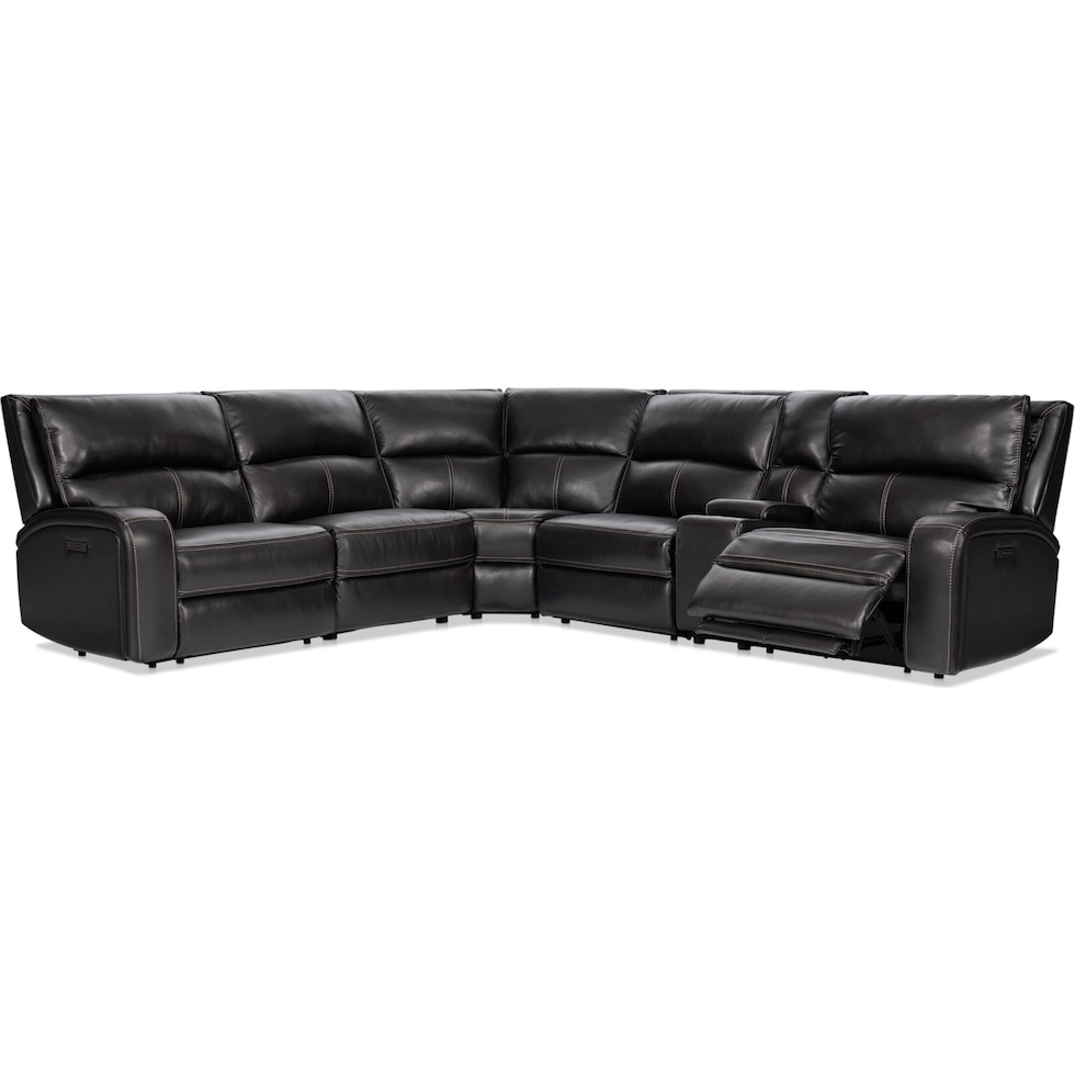 burke black sectional   