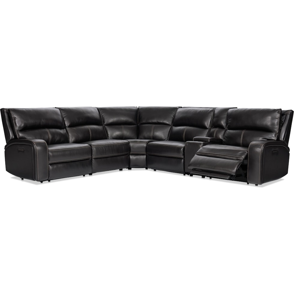 burke black sectional   