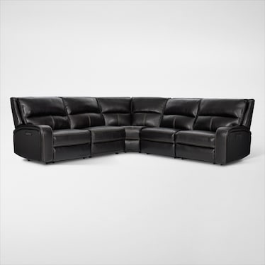 Burke Dual-Power Reclining Leather Sectional