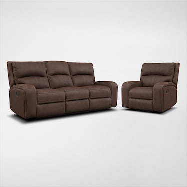 Burke Manual Reclining Sofa and Recliner Set