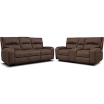 burke dark brown  pc manual reclining living room   