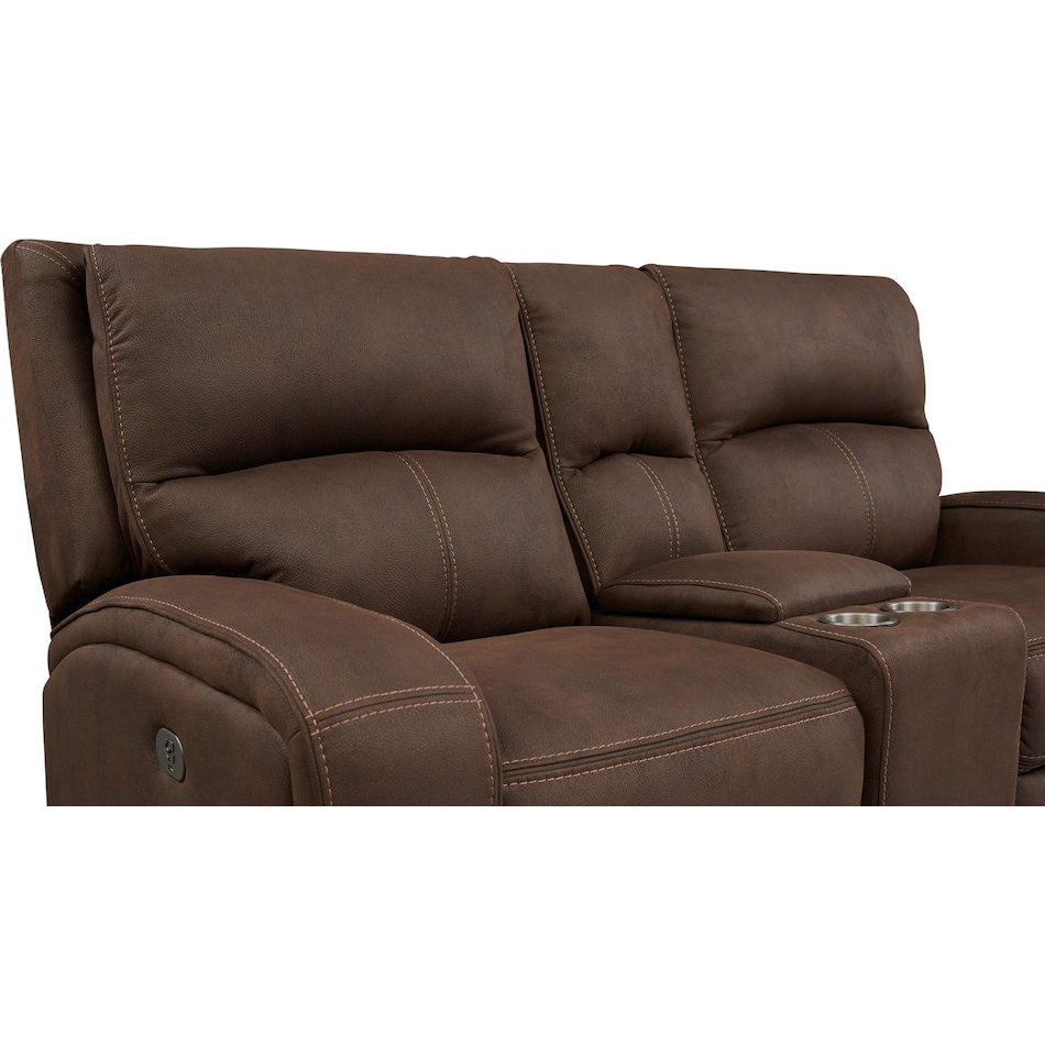 burke dark brown  pc power reclining living room   