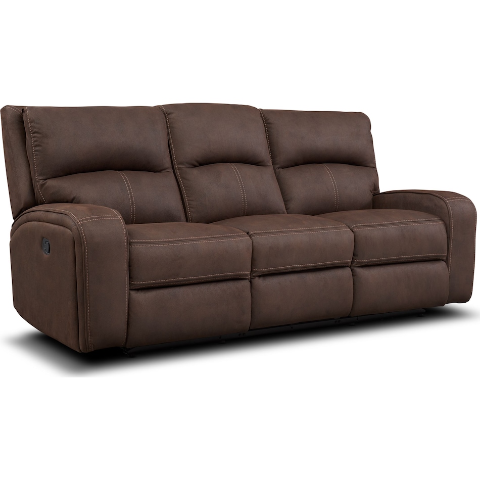 burke dark brown manual reclining sofa   