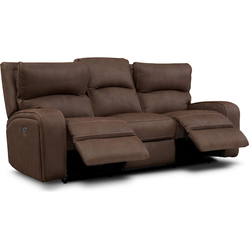 burke dark brown power reclining sofa   