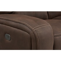 burke dark brown power reclining sofa   