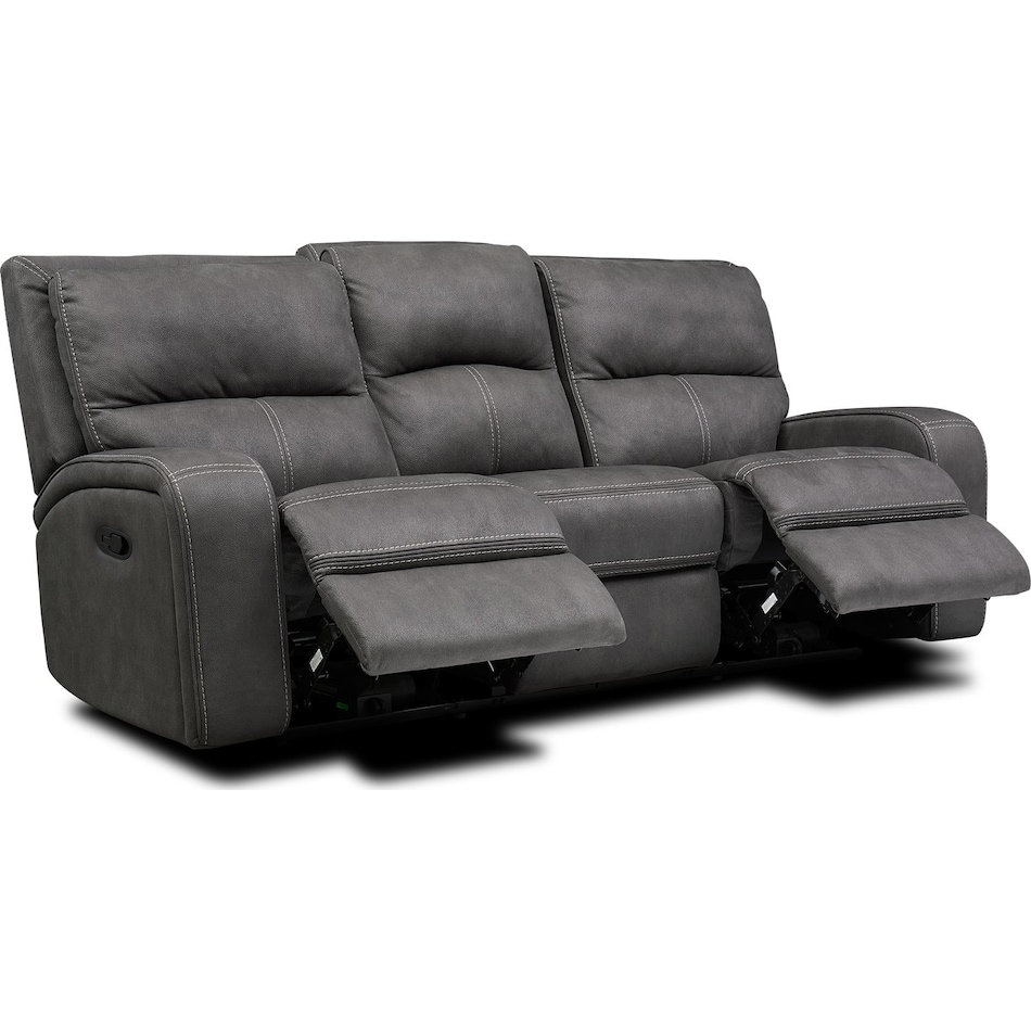 burke gray  pc manual reclining living room   