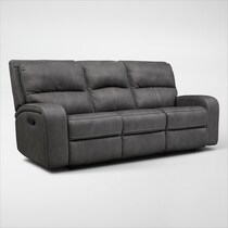 burke gray  pc manual reclining living room   