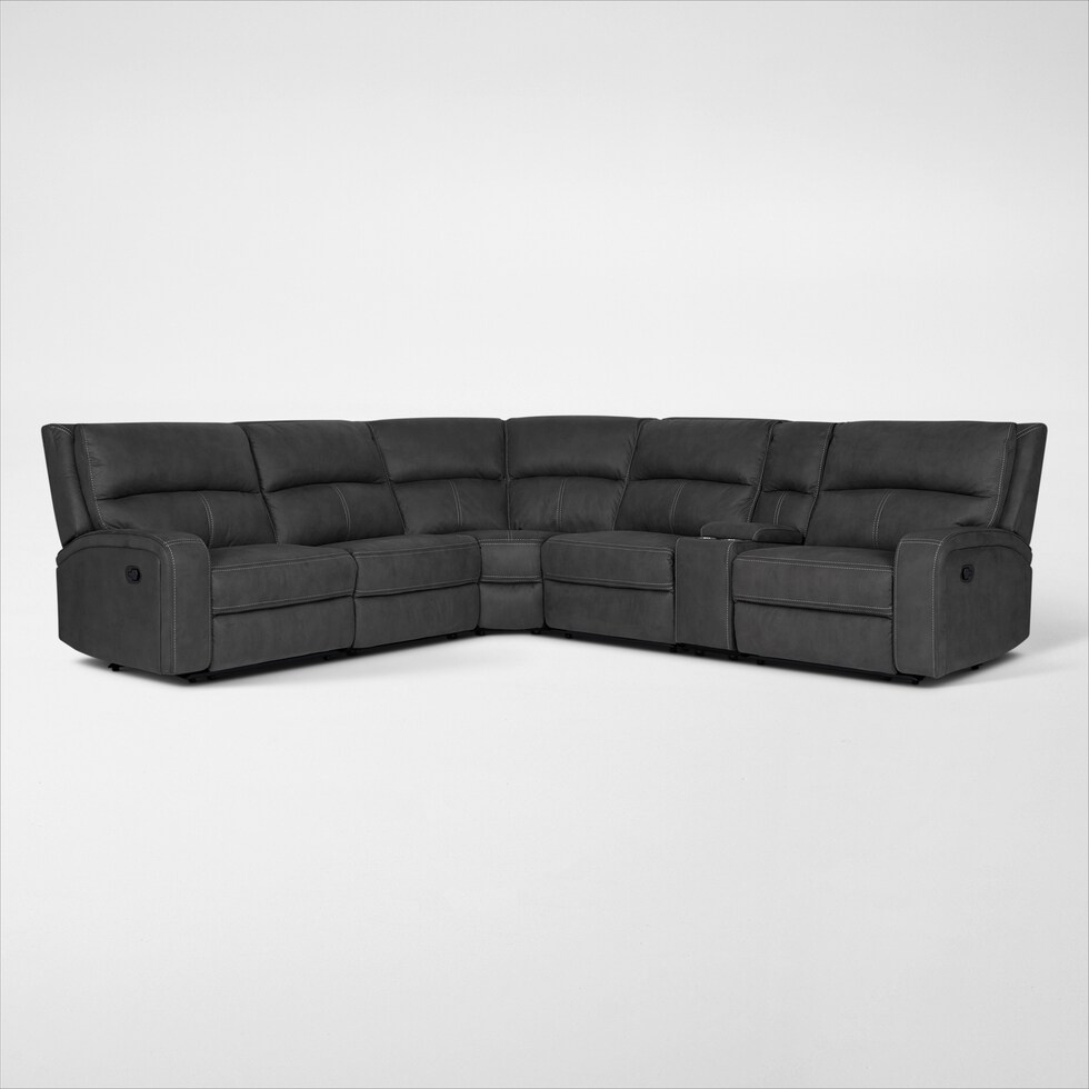 burke gray  pc reclining sectional   