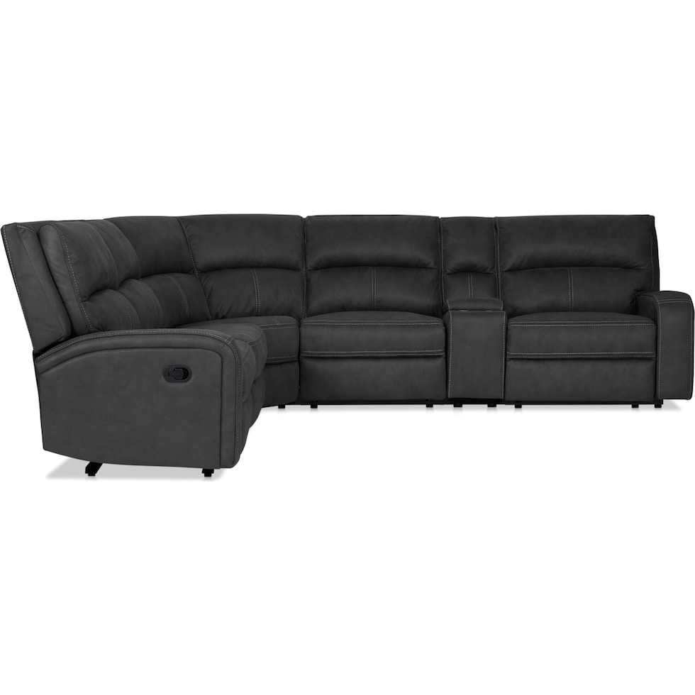 burke gray  pc reclining sectional   