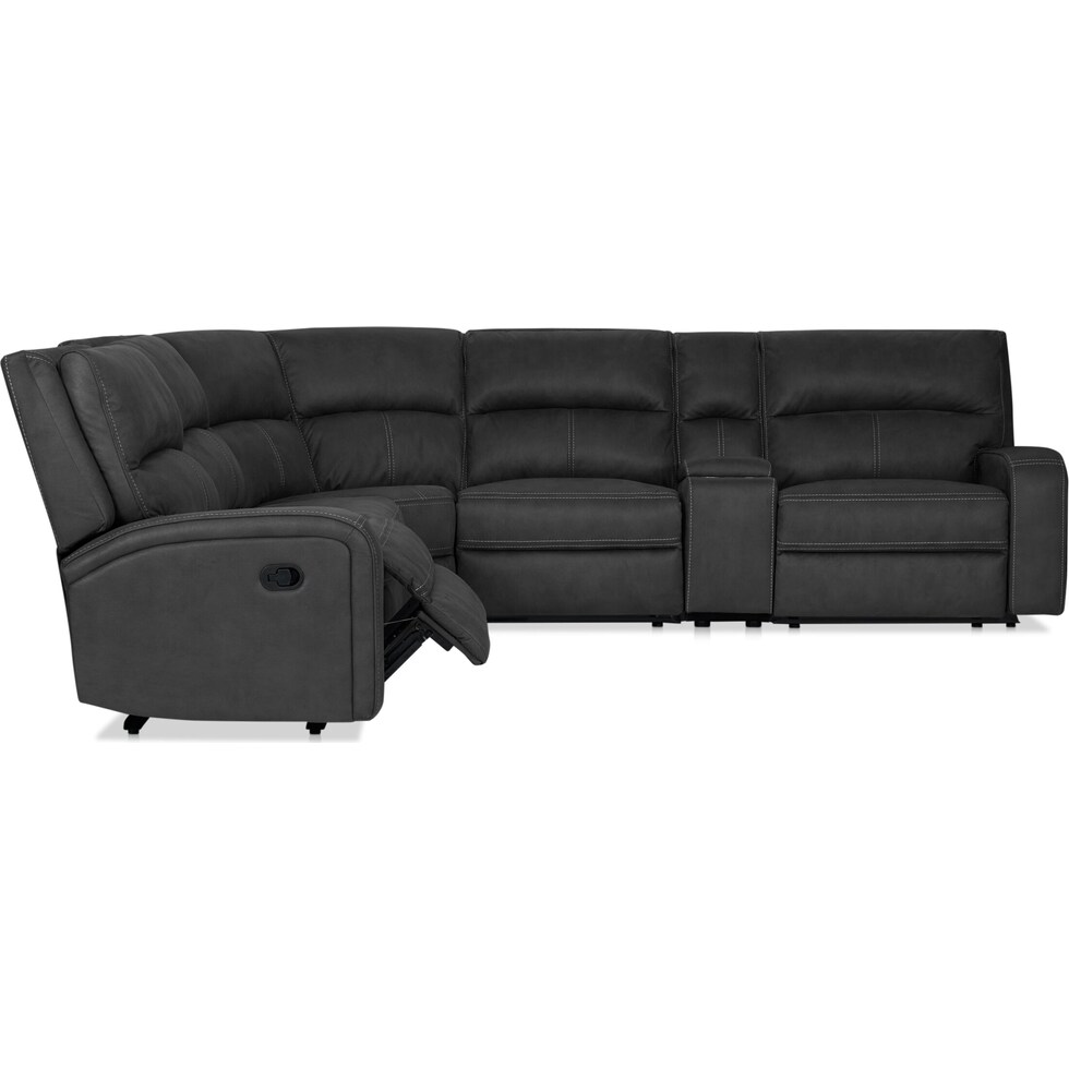 burke gray  pc reclining sectional   