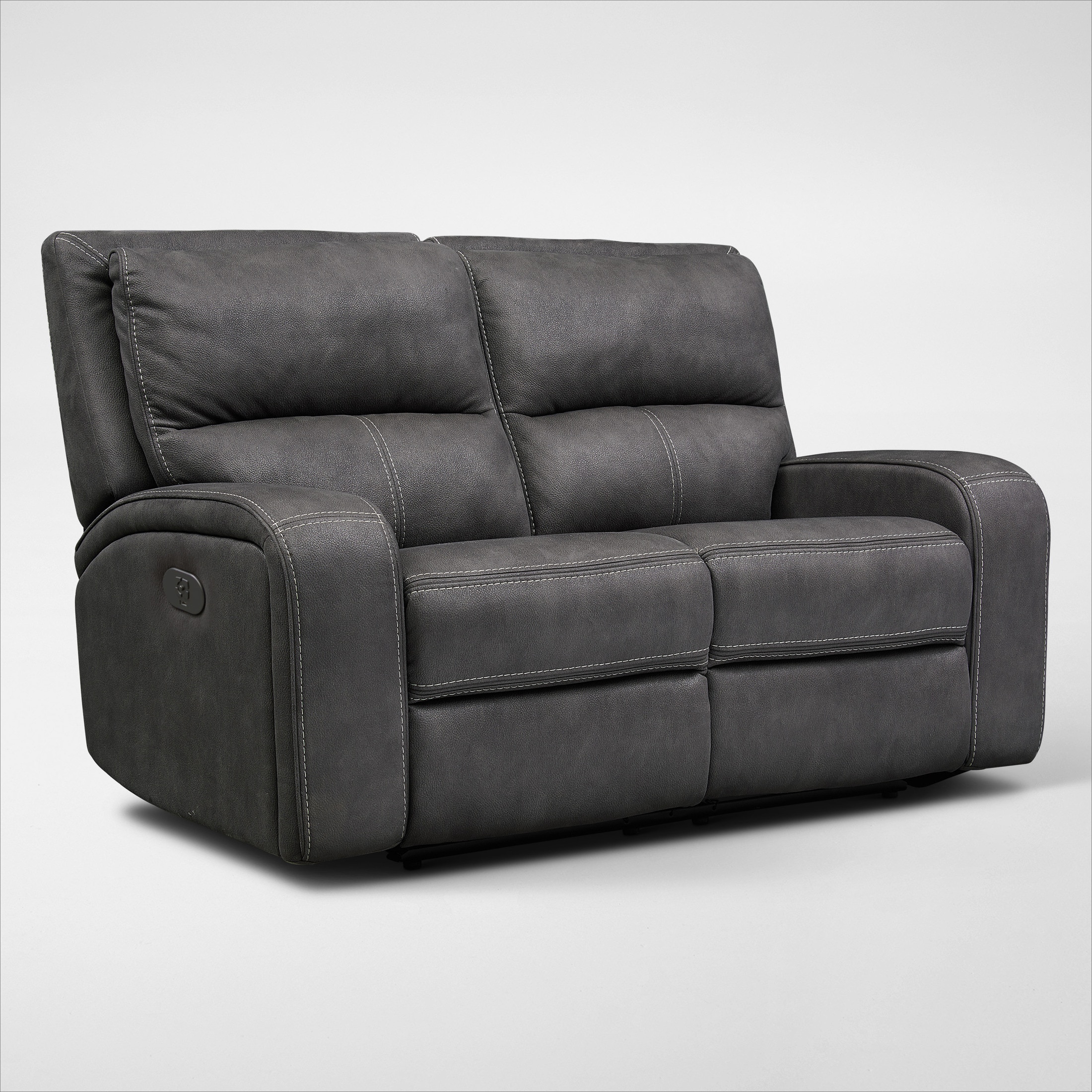 Burke Dual Power Reclining Loveseat Charcoal