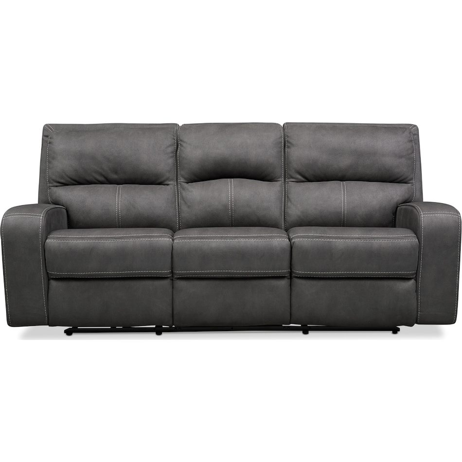 burke gray manual reclining sofa   