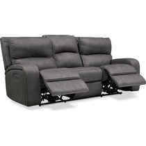 burke gray power reclining sofa   