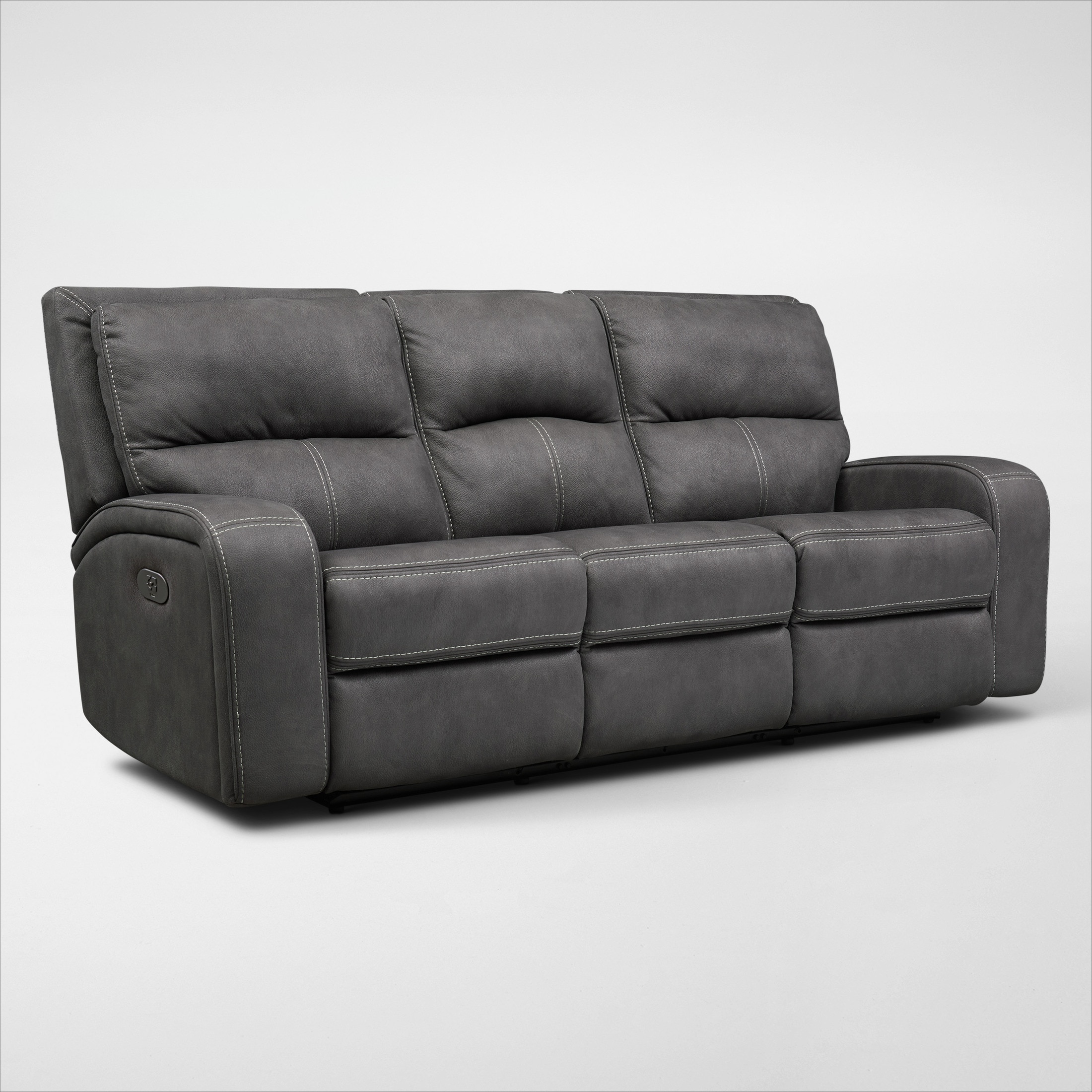 Burke DualPower Reclining Sofa Charcoal Value City Furniture