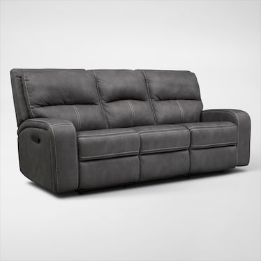 Burke Manual Reclining Sofa - Charcoal